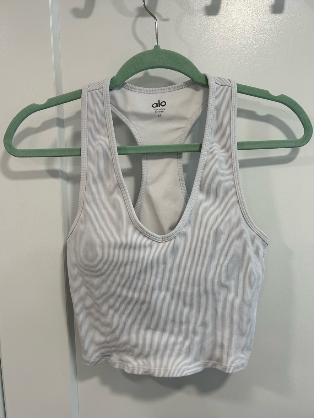 Alo White Racerback Tank M